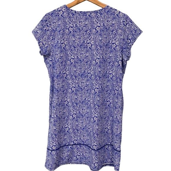 Lands End Swim Dress Paisley Beach Blue UV Protection Women’s Size Medium Petite - Picture 12 of 13